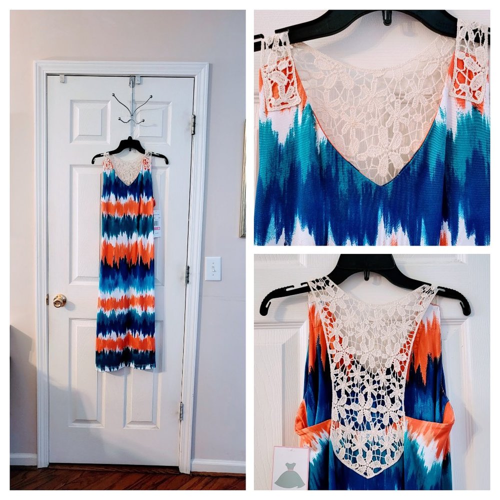 BNWT Beautiful! Crochet Bank Summer Dress Sleeveless Sz 10 Rare Editions